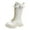 White, variant on REDARER Winter Autumn Girls Boots with Pearl Buckle and Golden Laces High Top Footwear for Toddler Kids Youth Teen,Winter Boots,Girls Boots,Size:4-4.5 Years