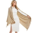 thumbnail image 2 of Weikingp Shawl Wraps for Women Shawls And Wraps for Evening Dresses Pashmina Shawls Wraps for Wedding Party Softable Shawl Wraps Scarf for Women () Khaki polyester, 2 of 4