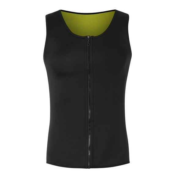 LWNYDPLSD White Tank Top for Men Hot Neoprene Sauna Shirt Body Shaper for Men Sweat Vest Sleeveless Shirts for Men Yellow 4XL