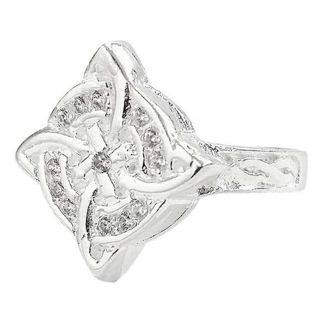 JOYARIS Anillo Nudo De Bruja Amuleto Proteccion Zirconias Plata 925 Talla 6 AN-0000548
