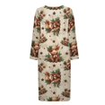 thumbnail image 6 of FOR U DESIGNS Highland Cattle Holly Pattern Womens Nightgown Soft Womens Embroidered Housecoat Lightweight Zipper Dusters Robe Long Sleeve Sleep Dress Christmas Decor with Pockets, XL, 6 of 8