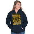 thumbnail image 3 of Shedding Sharing Glitter Dog Fur Puppy Unisex Fleece Graphic Zip Up Hoodie Brisco Brands 3X, 3 of 5