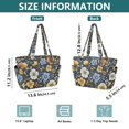 thumbnail image 4 of FORMRS Tote Bag for Women Quilted Large Capacity Travel Work Carry On Shoulder Handbag, Navy Floral Pattern, 4 of 7