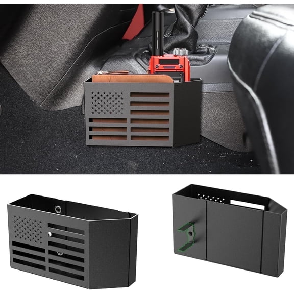 DIAMOOKY Metal Center Console Organizer for Jeep Wrangler Accessories and Jeep Gladiator JL JLU 2025 2024 2023 2022-2018 Rubicon Sahara 4xe, Storage Box Tray, Not for JK/JKU, 2 PCs