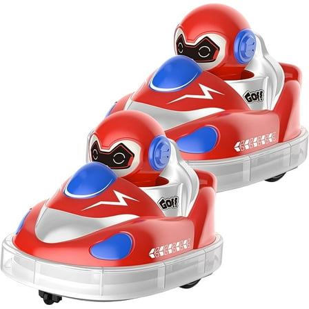 Glow Crashers RC Bumper Cars, RC Bumper Car Toys with Light and Music, Battle Set for 2 Players (Red*2)