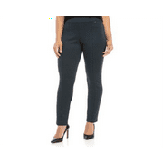 Anne Klein Women's Herringbone Knit Side Zip Leggings Blue Size 2