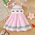 thumbnail image 2 of KONDYS Girls Dresses Kids Summer Toddler Sleeveless Holiday Cartoon Watermelon Embroider Plaid Party Birthday Sundress for 5-6Y, 2 of 6