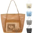 thumbnail image 1 of Mesh Beach Bag, Extra Large Beach Tote with Zipper Pocket Pool Bag for Cruise/Swim/Vacation Essentials, 1 of 7