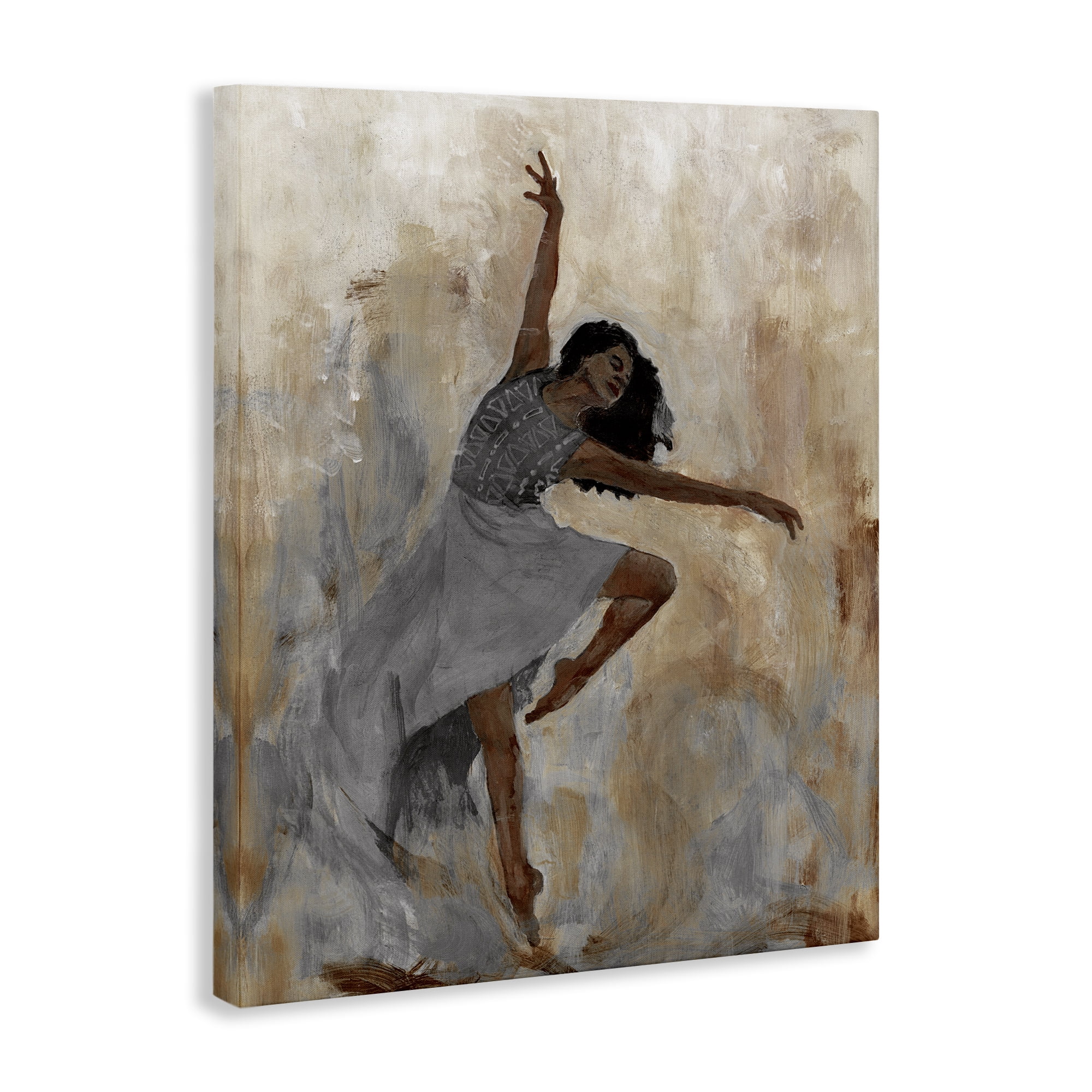 Stupell Industries Flowing Dancer Woman Novelty Painting Gallery Wrapped Canvas Art Print Wall Art, 30 x 40