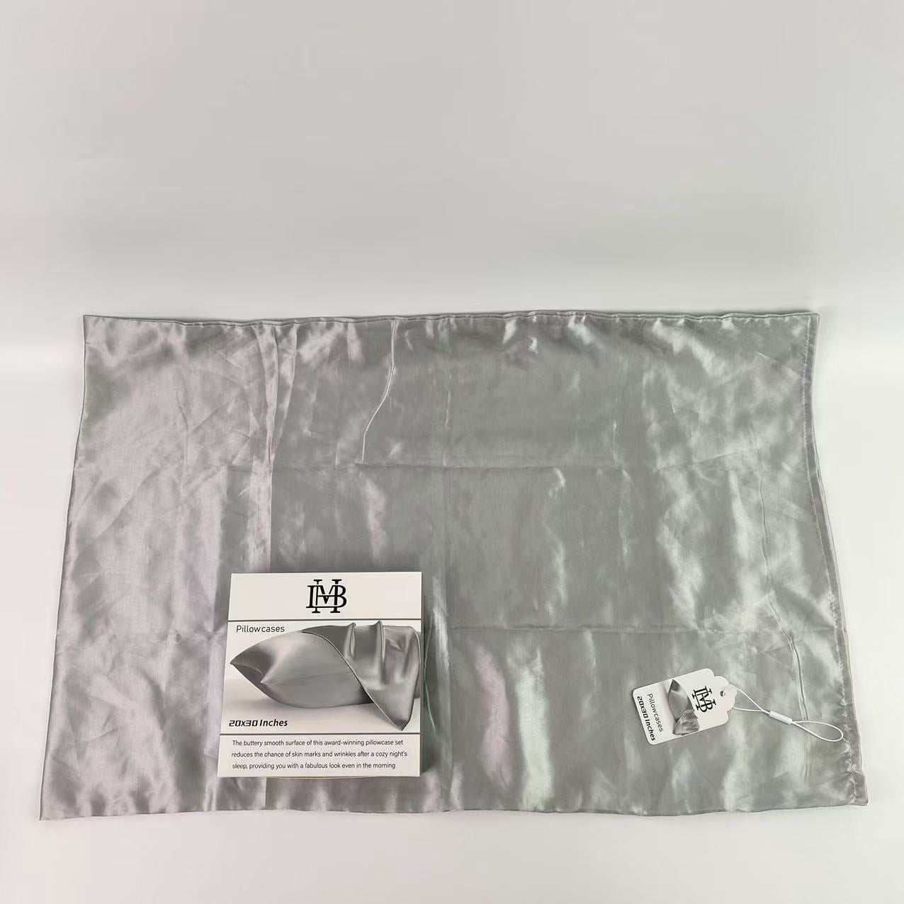 MHB Pillowcases,Satin Pillowcase 1 Pack Similar to Silk Pillow Cases Standard Size, Gifts for Women Men, Dark Grey