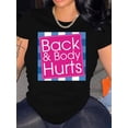 thumbnail image 1 of Camiseta de cuello redondo con estampado de cuadros y letras, informal, de manga corta para primavera y verano, para mujer, para adultos, hombres, mujeres, adolescentes, jóvenes, deportiva e informal., 1 of 7