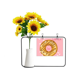 thumbnail image 1 of Dona amante Western postre comida Tarjeta de bendición de jarrón de girasol artificial, 1 of 3