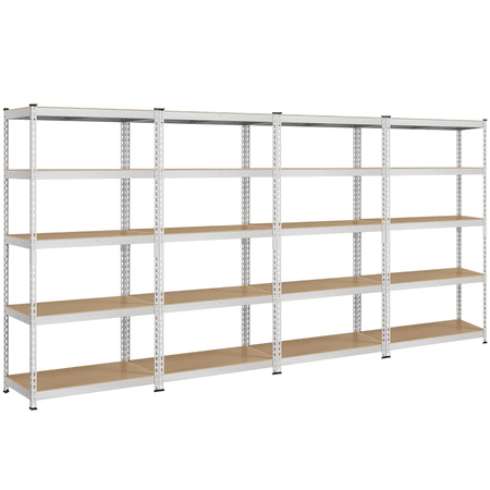 

Smile Mart 5-Shelf Boltless & Adjustable Steel Storage Shelf Unit Silver Holds up to 705 lb Per Shelf 4 Pack