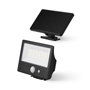 Hyper Tough 800 Lumen Solar Motion Security Flood Light, Black