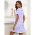 thumbnail image 4 of PinkBeautiM Womens Nightgown Printed Nightshirt Lace Trim Pajamas Dress with Pocket, 4 of 5
