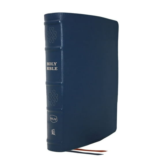 Nkjv, Single-Column Reference Bible, Genuine Leather, Blue, Comfort Print: Holy Bible, New King James Version, (Hardcover)