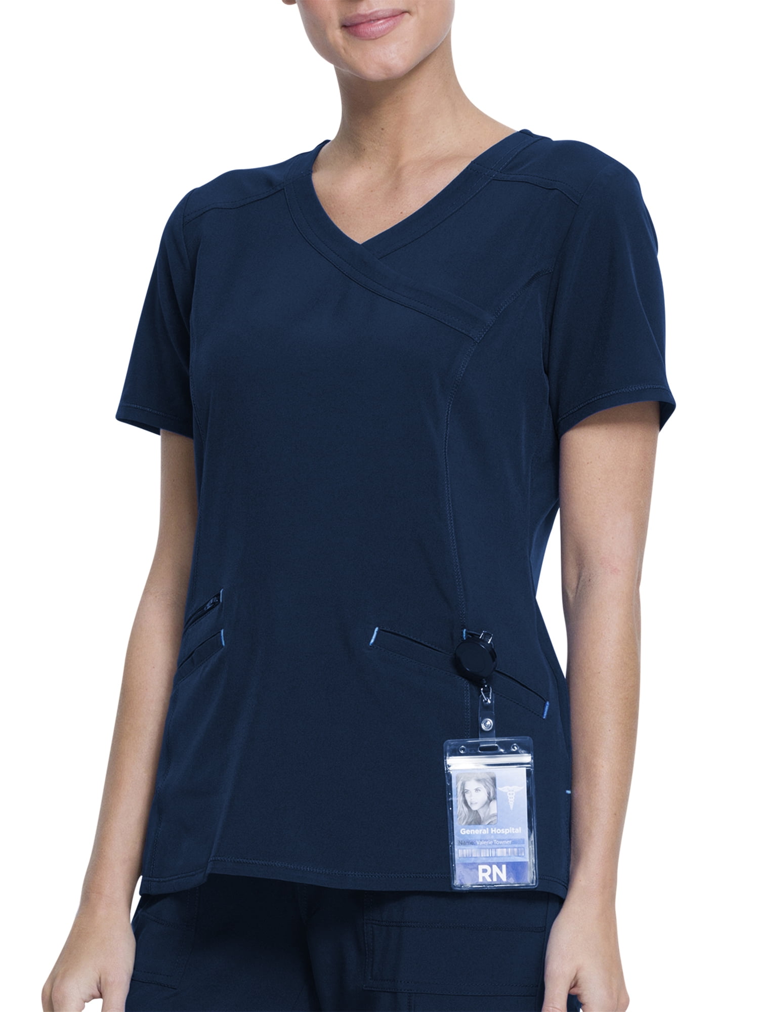 Scrubstar Women's Fashion Premium Performance Mock Wrap Scrub Top