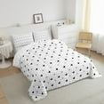 thumbnail image 2 of jejeloiu Cute Loves Pattern Bedding Comforter Set,Kawaii Polka Dots Twin Comforter Sets,White Black Heart Print Bedding Set For Girls Kids,Super Cozy Room Decor Reversible,2pcs, 2 of 8