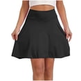 thumbnail image 3 of Lcziwo Women's Athletic Skorts High Waist Tummy Control Solid Skorts Tennis Workout Fitness Yoga Skirts with Pockets Black,XXL, 3 of 7