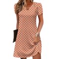 thumbnail image 1 of mfyjkho Vestidos para mujer, Vestido informal de verano con mangas de hojas y escote hueco para mujer, falda larga Vestidos festivos s, 1 of 5