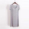 thumbnail image 2 of Womens Nightgown Crew Neck Sleepshirt Short Sleeve Nightshirt Plain Casual Summer Lounge Pajama Dress, 2 of 4