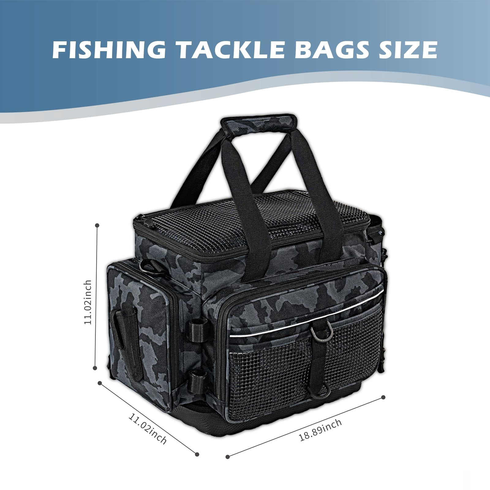 Ghosthorn Fishing Tackle Bags Salt Water Resistant Tackle Box Bag -large capacity tackle storage