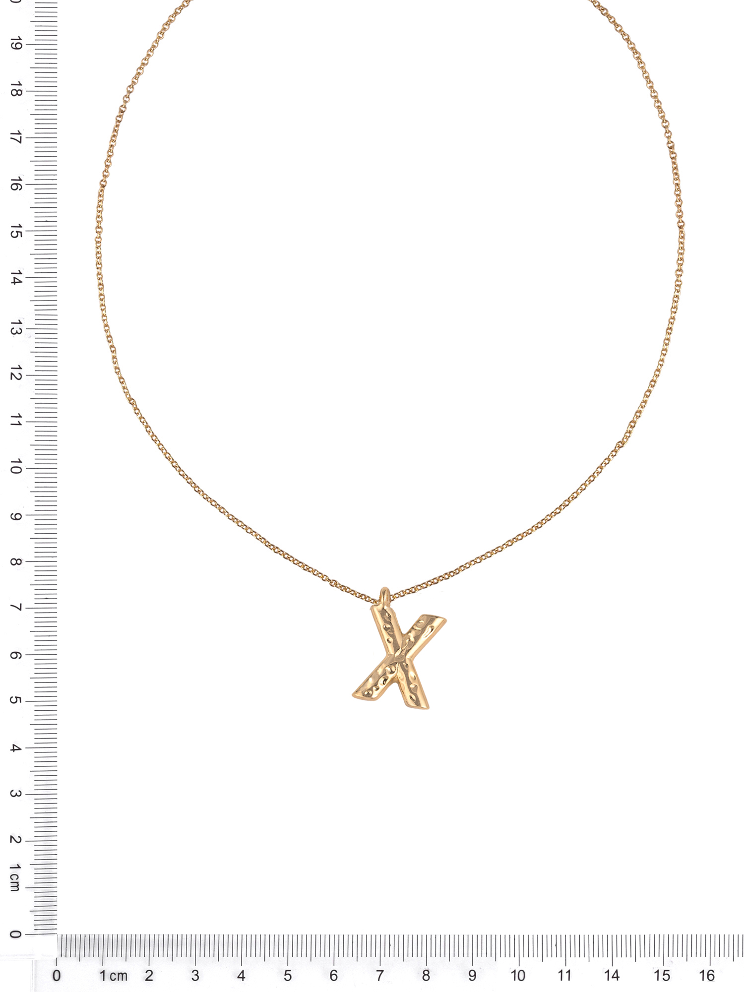 Time and Tru Goldtone Hammered Initial "X" Pendant Necklace
