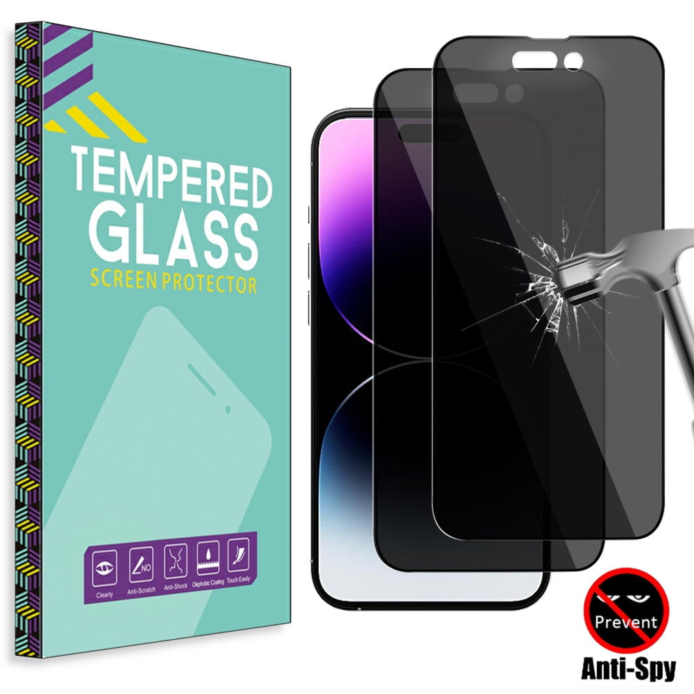 NIFFPD 2 Pack for iPhone 14 6.1 Inch Screen Protector (Anti Spy Privacy) , 9H Hardness Anti Scratch No Bubble Easy Install