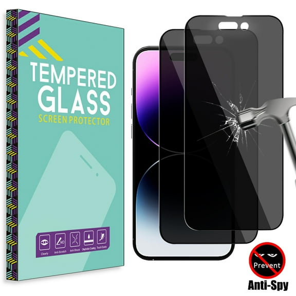 NIFFPD 2 Pack for iPhone 14 Pro Max 6.7 Inch Screen Protector (Anti Spy Privacy) , 9H Hardness Anti Scratch No Bubble Easy Install