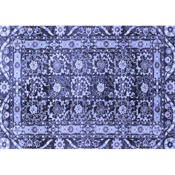 Ahgly Company Indoor Rectangle Oriental Blue Traditional Area Rugs, 5' x 7'