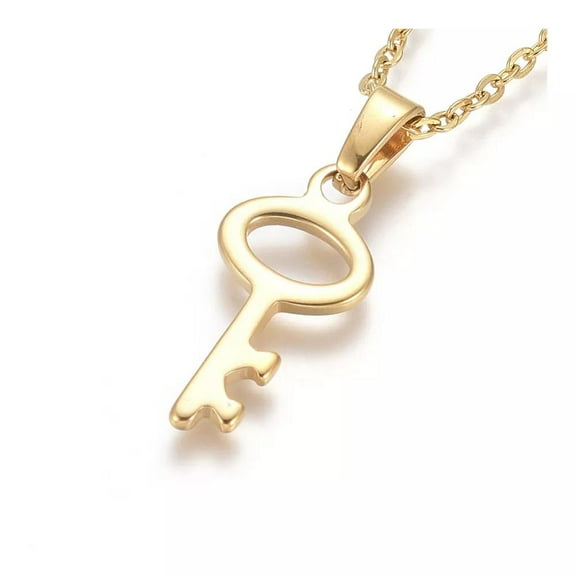 304 Stainless Steel Pendant Necklace Chain Lobster Key Gold 17.5" 1.5Mm  A236