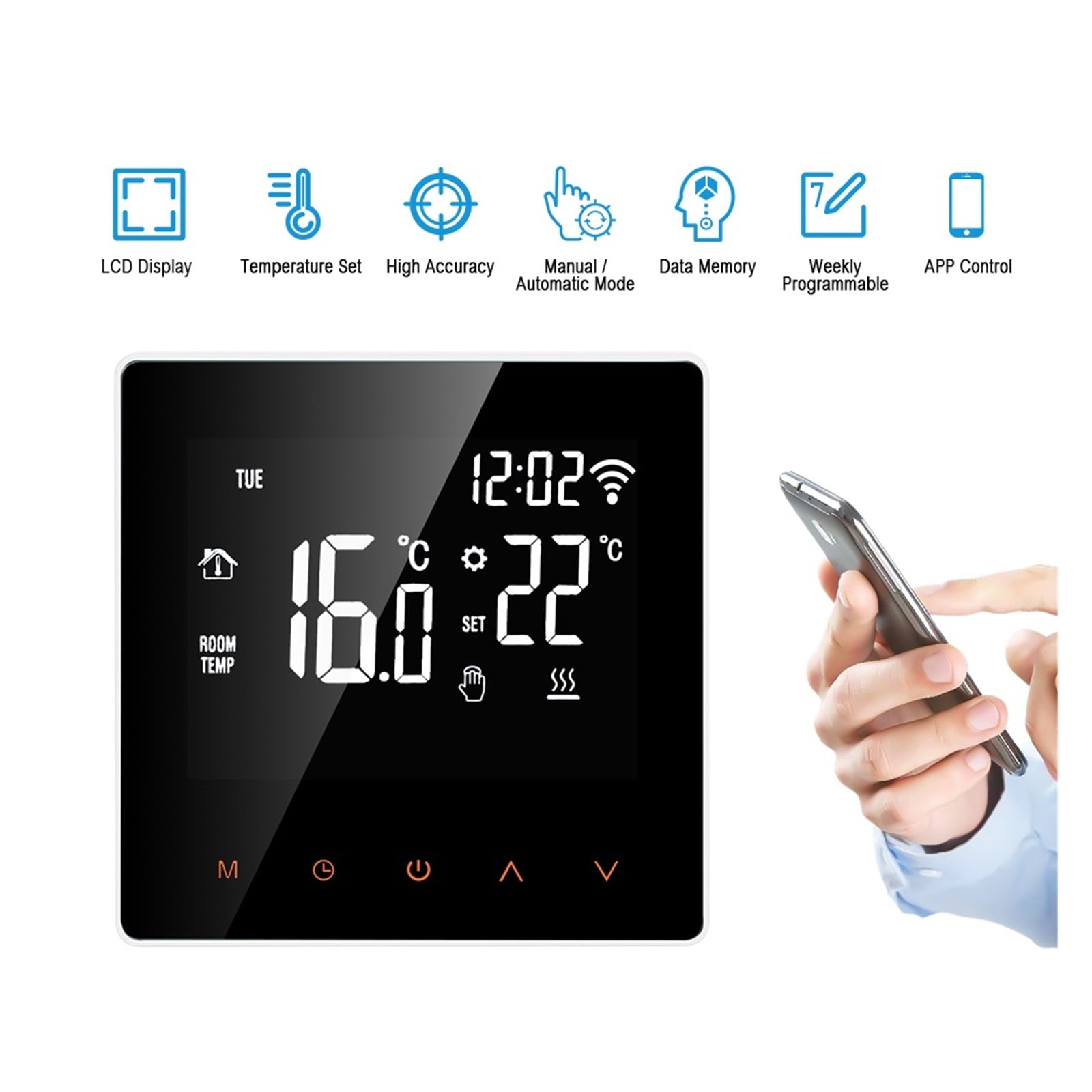 Tuya Smart Thermostat, Electric Floor Heating Water/Gas Boiler Temperature Remote Controller