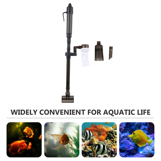 FONDOTIN Fish Tank Water Cleaner with Sand Cleaning for Pet Owners 1 Set Black Plastic