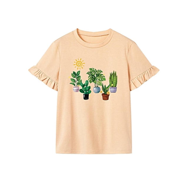 Camiseta para mujer Camiseta básica Mujer Elegante Verano Tops Camiseta con cuello redondo para desplazarse M