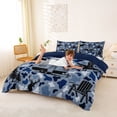 thumbnail image 3 of Catabedysis Camo Camping Bedding,Wildlife Camper Pattern Duvet Cover Full For Boys,Blue Grey,Navy Blue Reversible,3-Piece,1 Duvet Cover and 2 Pillowcases, 3 of 6