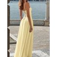 thumbnail image 2 of Elegant Yellow Pleated Maxi Dress With Spaghetti Straps For Casual Date Holiday Wedding Guest, 2 of 8