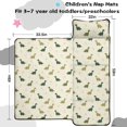 thumbnail image 5 of LightYellow Cartoon Dinosaurs Leaves Pattern Teens Toddler Nap Mat with Pillow, Sleeping Mat Bag for Preschool Daycare 59"x22", 5 of 6