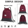 thumbnail image 3 of Bolsa de gimnasio con cremallera Bolsillo interior Bolsa de deporte Hipster Gym Bag Mochila forrada con cordón ajustable Gymsack para mujeres y hombres Adepaton 221368-2, 3 of 9