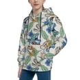 thumbnail image 2 of Uemuo Dinosaurs And Leaves Pattern Hooded Sweatshirt for Youth Pullover with Kangaroo Pocket Trendy youth sweatshirt Casual Hoodie for Boys and Girls-X-Large, 2 of 6