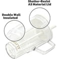 thumbnail image 4 of 40oz Insulated Clear Tumbler with Handle and Lid & Straw, Reusable Travel Mug for Cold and Hot Drinks, Double-Wall Plastic Water Bottle | Crystal-Clear | Car Cup Holder Fit | Leakproof | BPA-Free, 4 of 21