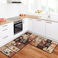 thumbnail image 5 of Coffee Themed Kitchen Rugs and Mats Non-Slip Washable Anti-Fatigue Kitchen Mats 2-Pc Black Kitchen Rug Floor Comfort Mats for Kitchen Sink Front Two-Piece Set, 17x30+17x47 Inches, 5 of 6