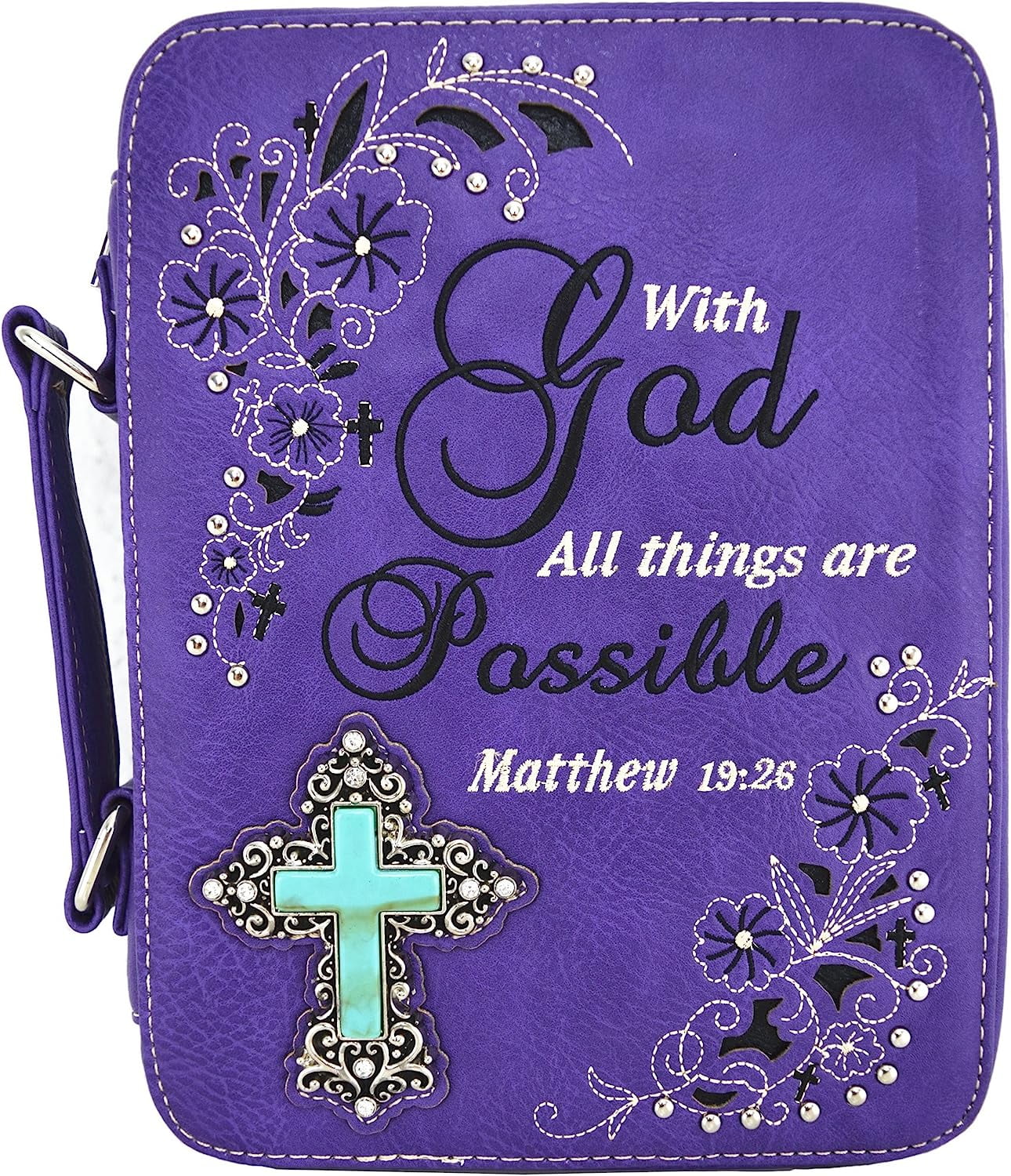 Western Style Embroidered Verse Scripture Bible Cover Book Bibles