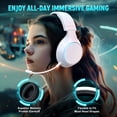 thumbnail image 5 of 2.4GHz Wireless Gaming Headset for PC, PS5, PS4, Switch, Mac, USB Over Ear Gaming Headphones with ENC Noise Canceling Microphone, Bluetooth 5.3, 60H Battery, 3.5mm Wired for Controller, 5 of 8