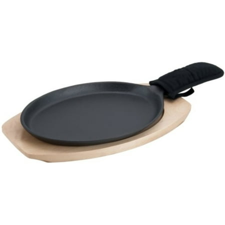Vintage Heavy Cast - Oval Mexican Style Pre-Seasoned Fajita Pan Comal de Fierro Tortilla Griddle Skillet Heavy Cast Iron 10