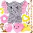 thumbnail image 1 of Puppy Chew Toys XIUGOAL Pink, paquete de 9 unidades para perros pequeños, 1 of 7