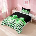 thumbnail image 2 of Erosebridal Leopard Bow Print Twin Comforter Sets for Girls, Cheetah Animal Spots Girly Bedding Set, Black Reversible 2-Piece 1 Comforter and 1 Pillowcase, 2 of 6