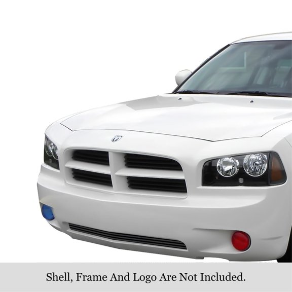APS 2005-2010 Dodge Charger Not For SRT8 Black Stainless Steel Billet Grille 8x6 horizontal billet