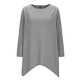 thumbnail image 5 of Hanen Long Sleeve Womens Tops Casual Women's Casual Round Neck Blouse Solid Color Loose Three Quarter Sleeve 3/4 Sleeve Tops Athletic Sweatshirts for Women, 5 of 9