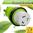 thumbnail image 4 of Twist Locking Power Cord Adapter 50A Male To 50Amp Female for RV Camper Generator Cable Adapter Electrical Converter Plug, 4 of 10
