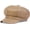 Khaki, variant on Minzimin Women's PU Leather Plain 8 Panel Octagonal Hat British Style Artist Painter Newsboy Cap